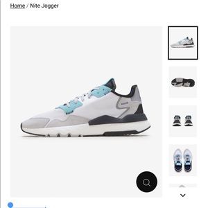 Men’s adidas nite jogger shoe grey/mint color.